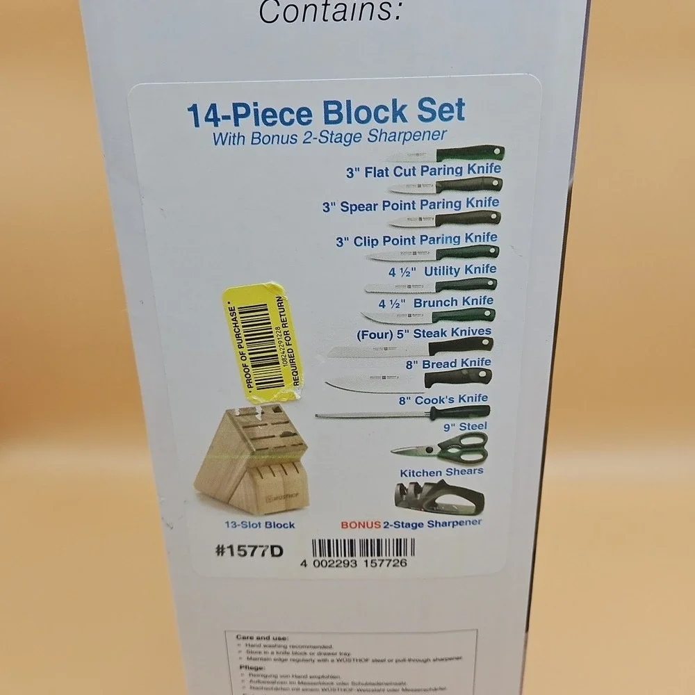 Wusthof Silverpoint 2 Knife Block Set 14 Piece #1577D BRAND NEW Made In Germany